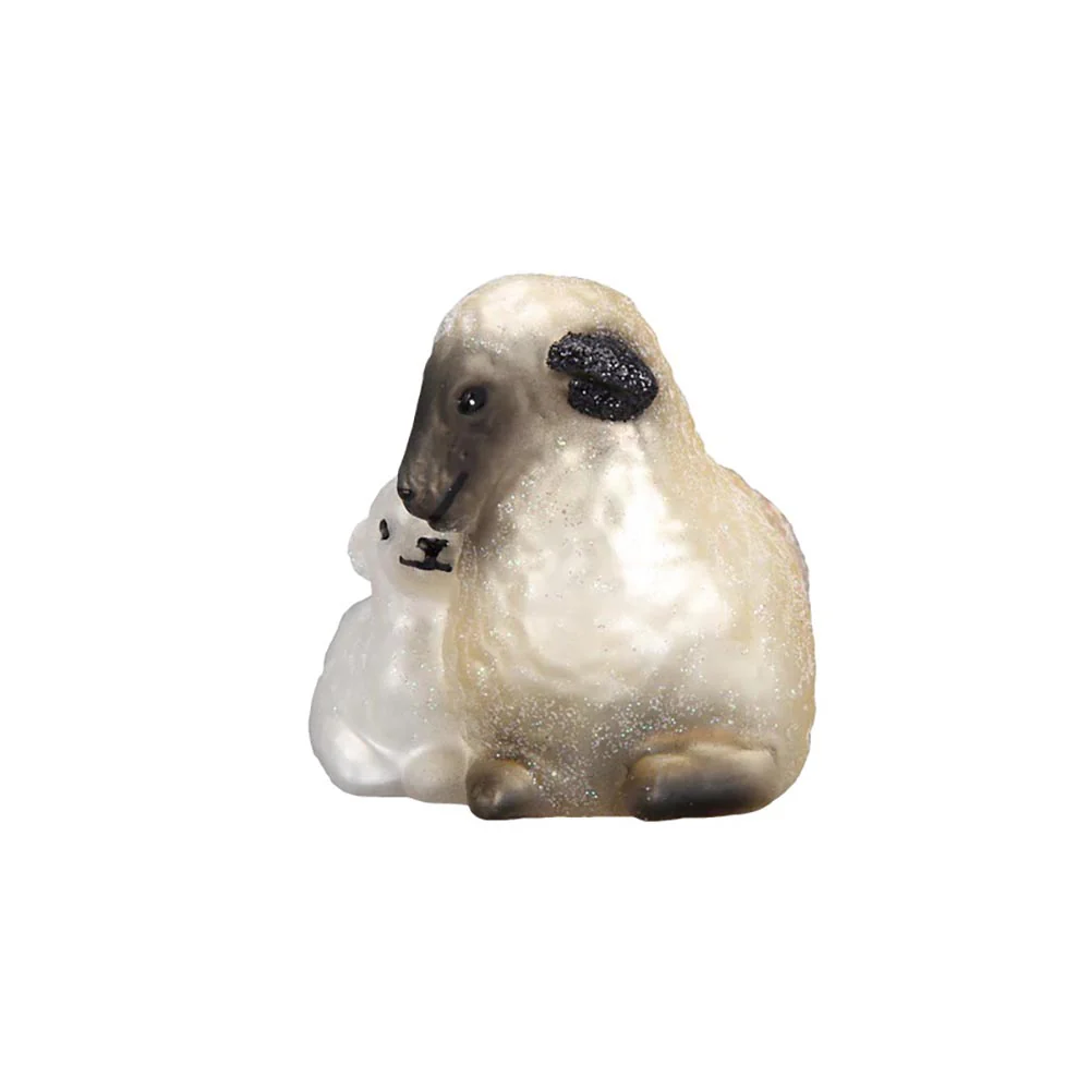 Sheep with Lamb Blown Glass Ornament - Image 4