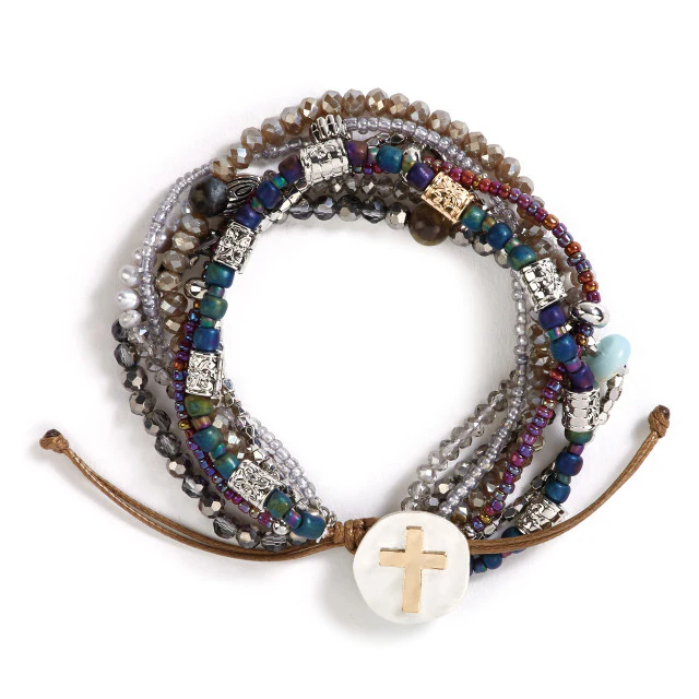 Silver Beaded Weekly Prayer Bracelet - Image 3