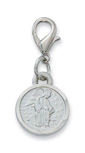 Silver Clip-On Guardian Angel Medal - Image 2