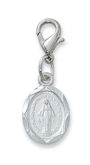 Silver Clip-On Miraculous Medal - Image 2