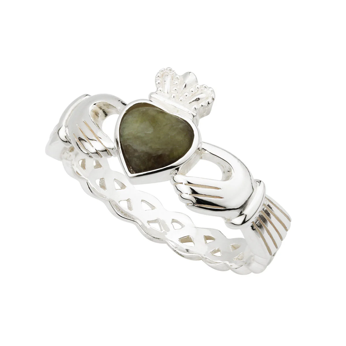 Silver Connemara Claddagh Weave Ring - Image 3