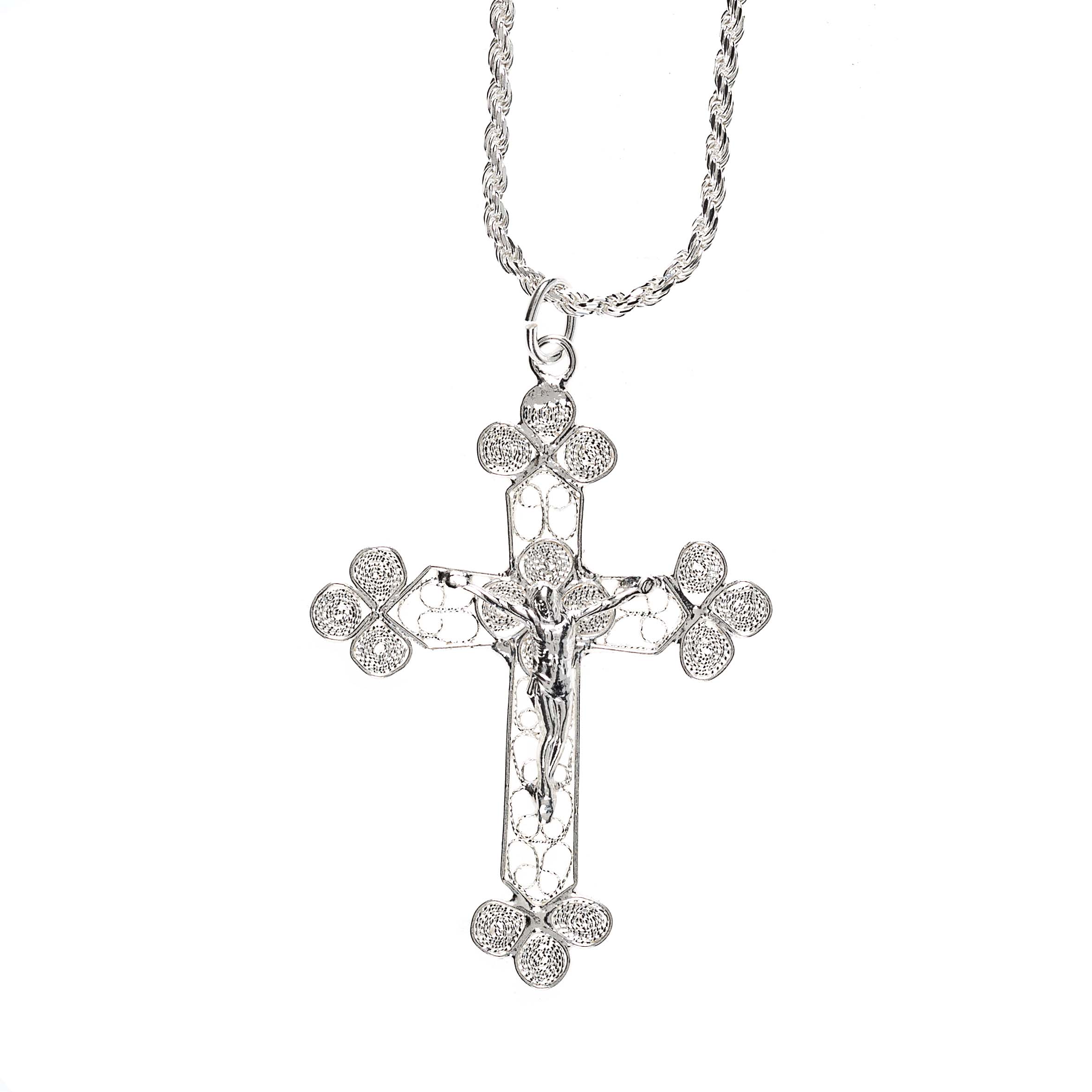 Silver Filigree Crucifix Necklace - Image 3