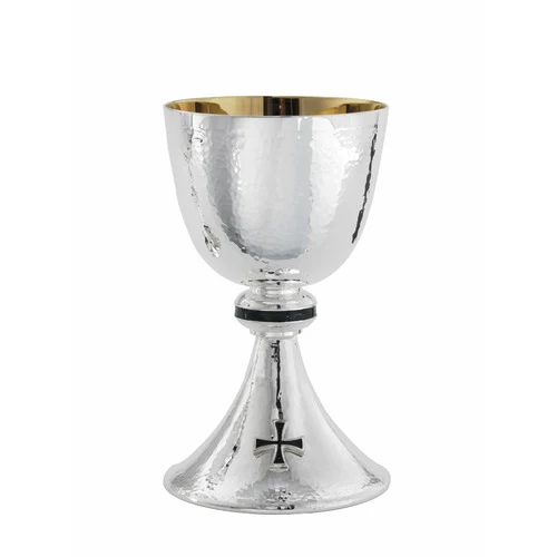 Silver Hammered Textured Chalice Set