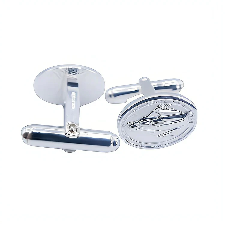 Silver Miraculous Medal Cufflinks