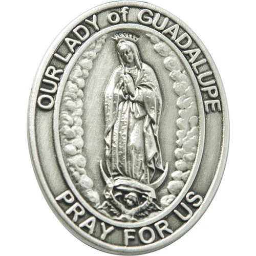 Silver Oxide Our Lady of Guadalupe Visor Clip
