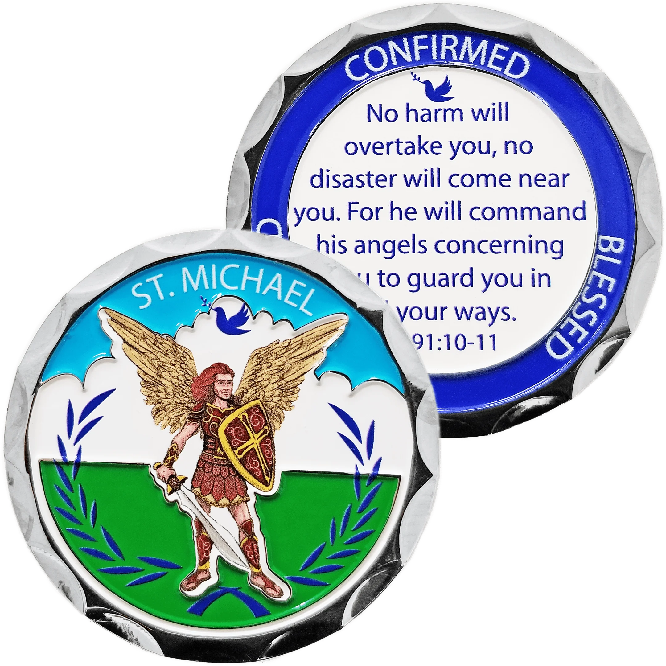 Silver St. Michael Confirmation Pocket Token