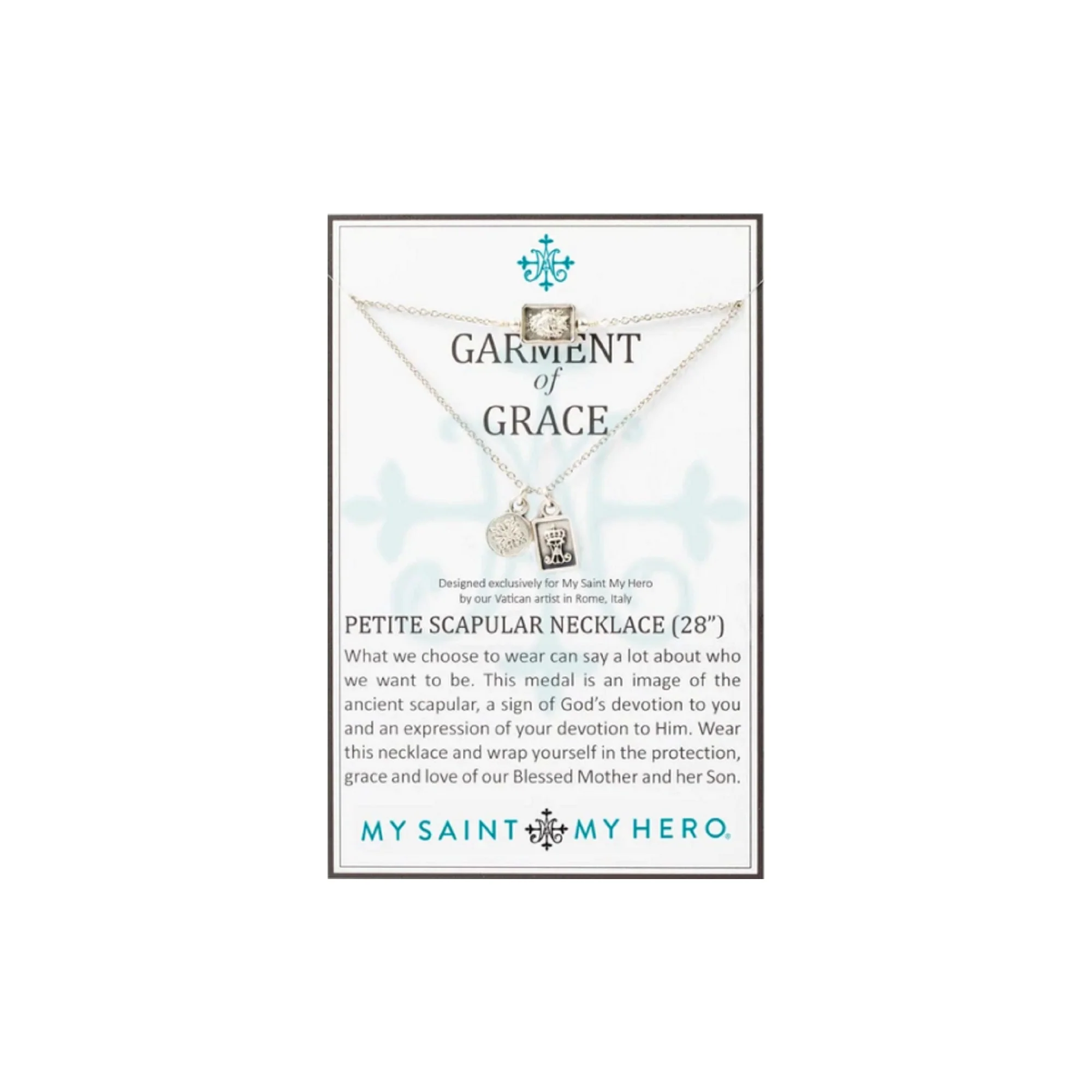 Silver Tone Petite Scapular Necklace - Image 2