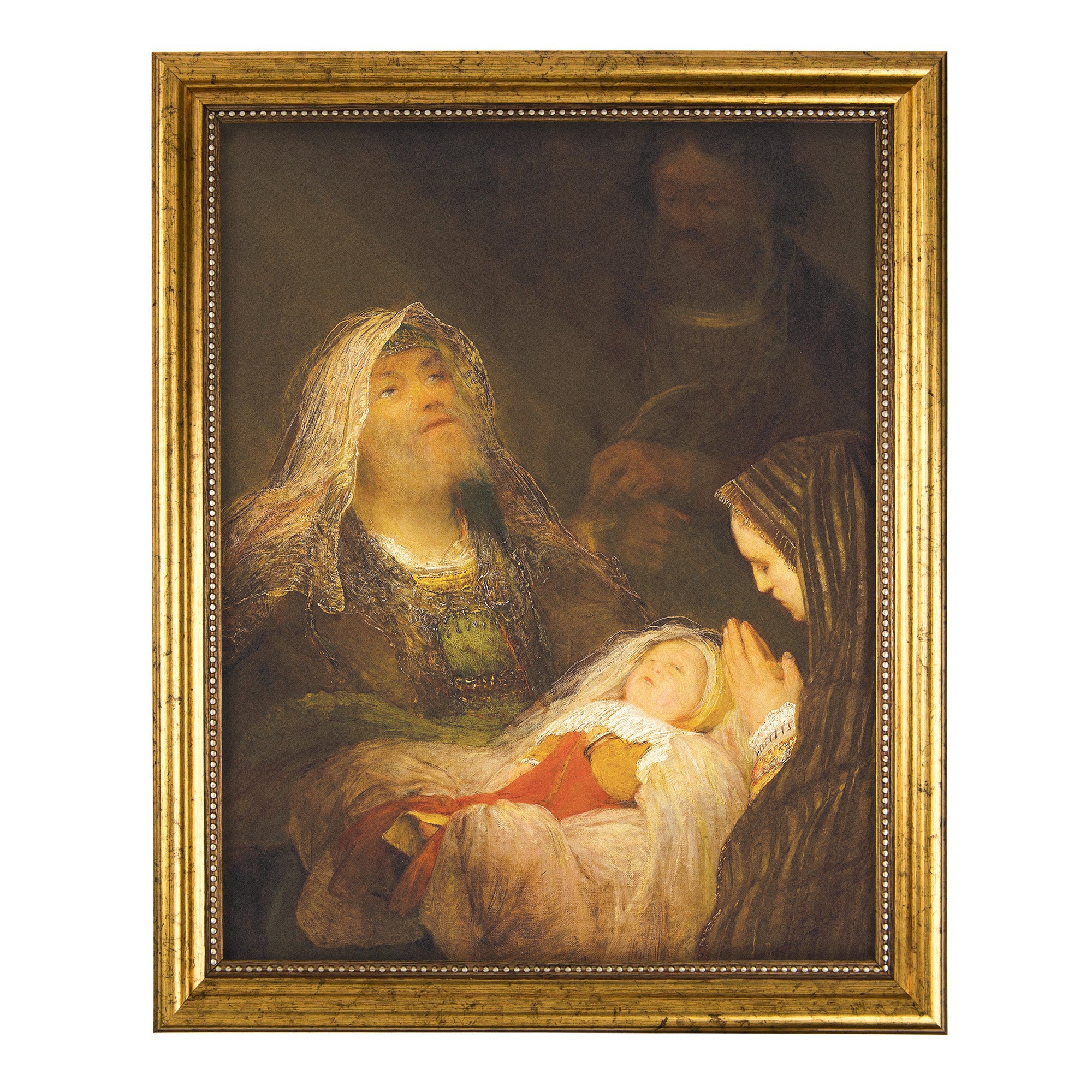 Simeon's Song of Praise Antique Gold Framed Print - 8" x 10" - Image 2