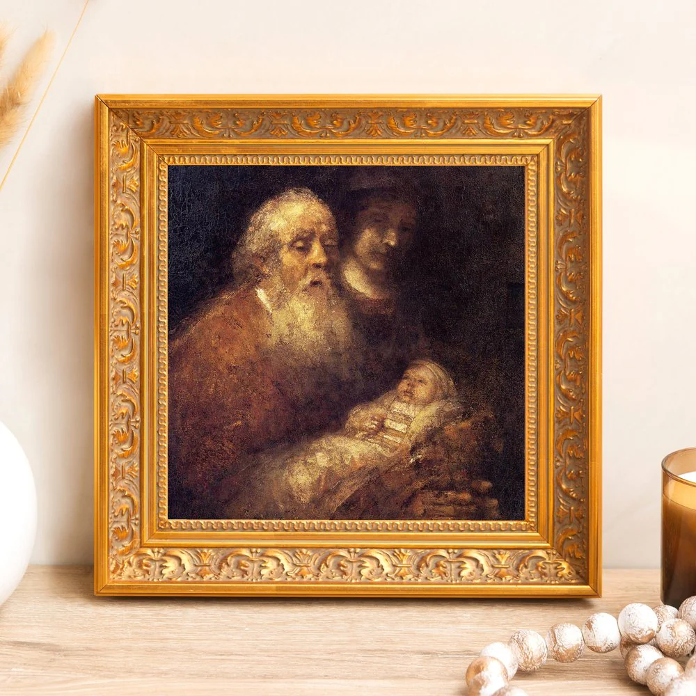 Simeon's Song of Praise Framed Canvas - Sacred Mini Collection