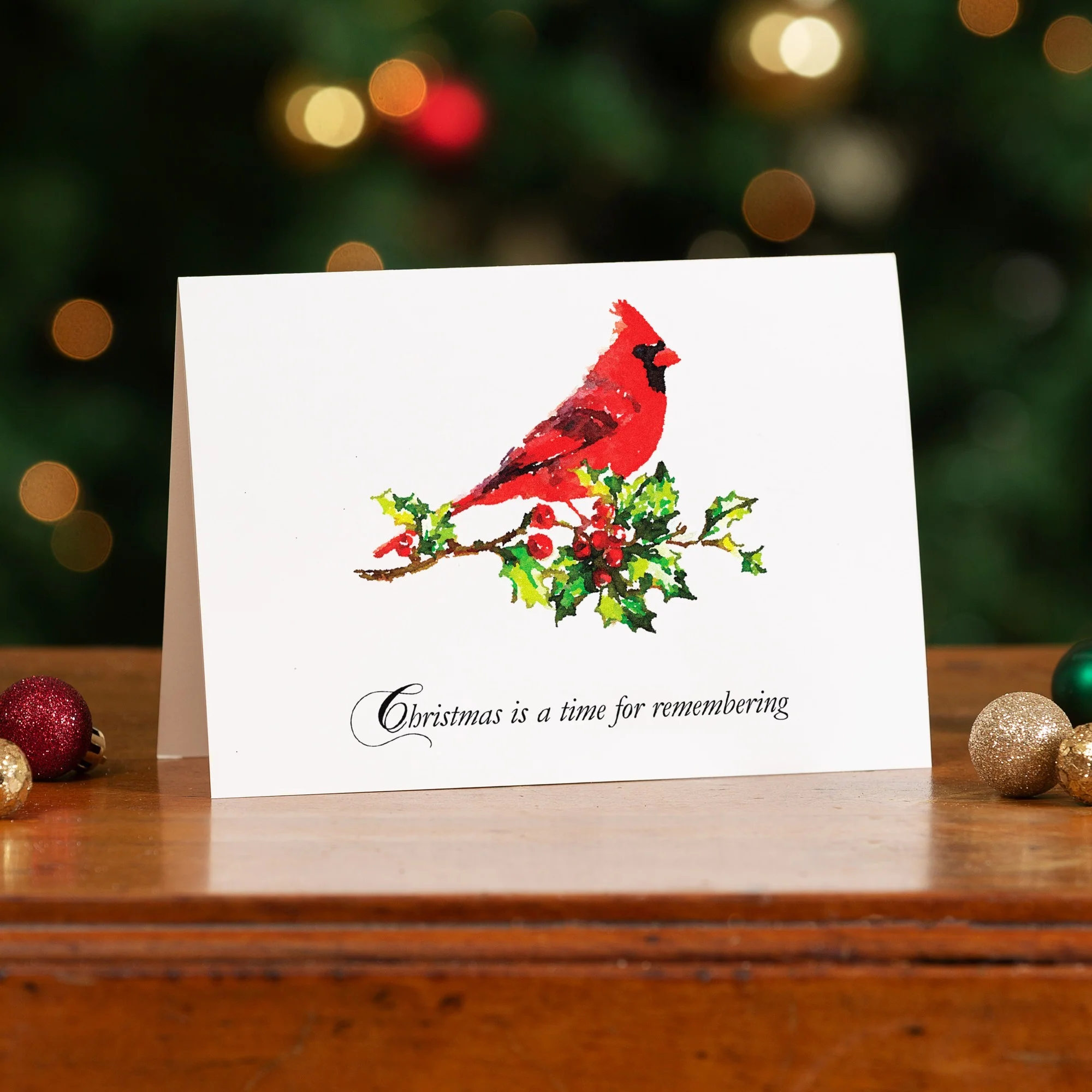 Single Cardinal Memorial Christmas Card - Image 2