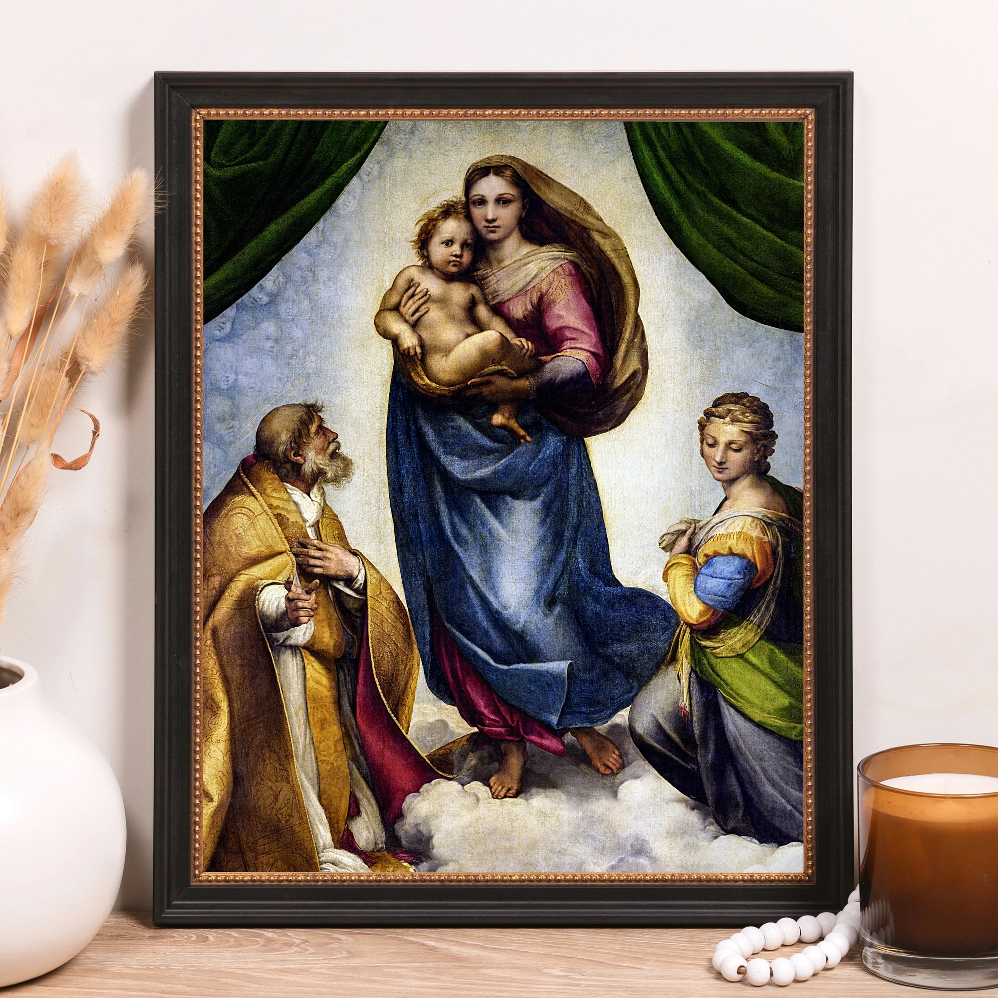 Sistine Madonna Framed Canvas - Sacred Classics Collection