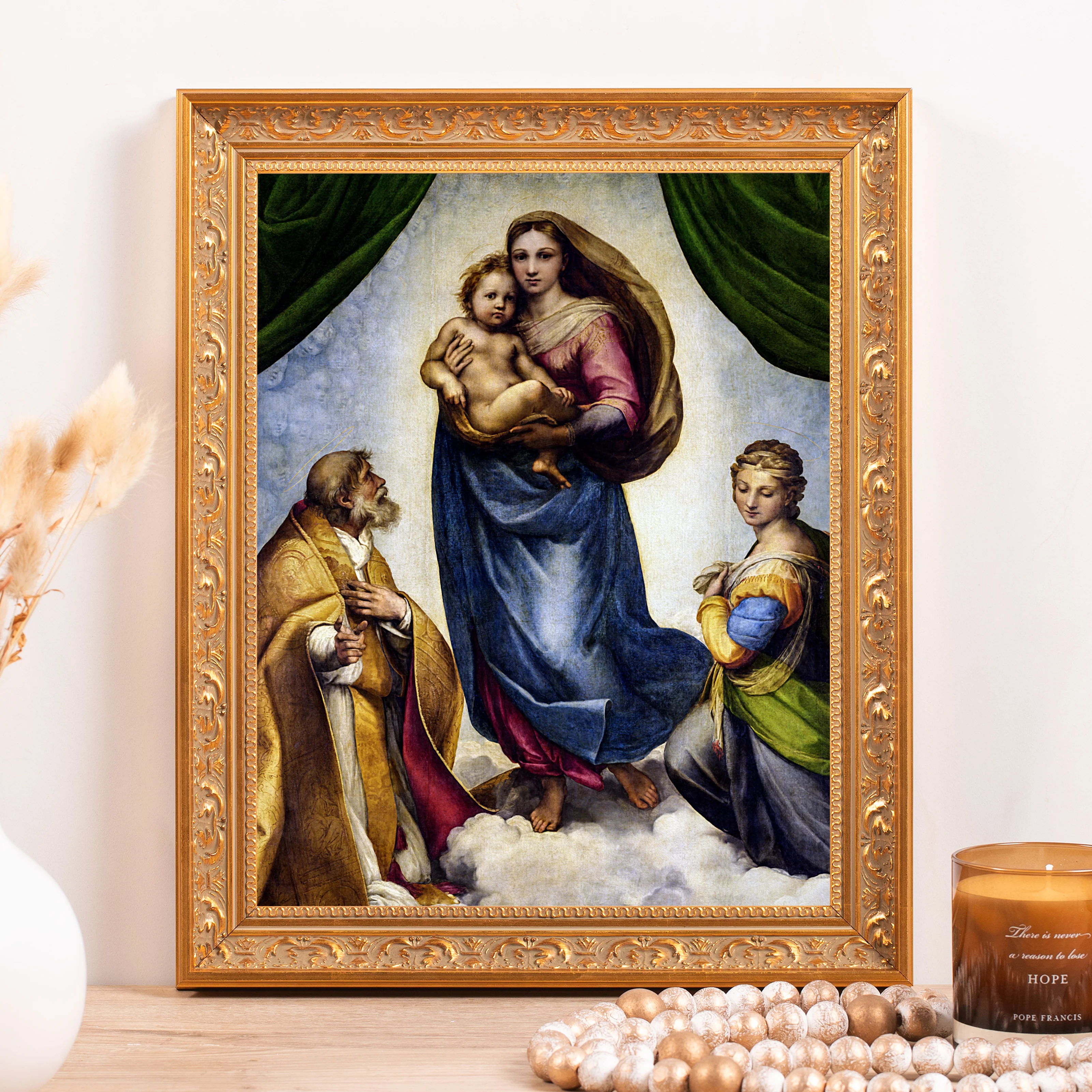 Sistine Madonna Framed Canvas - Sacred Classics Collection - Image 3