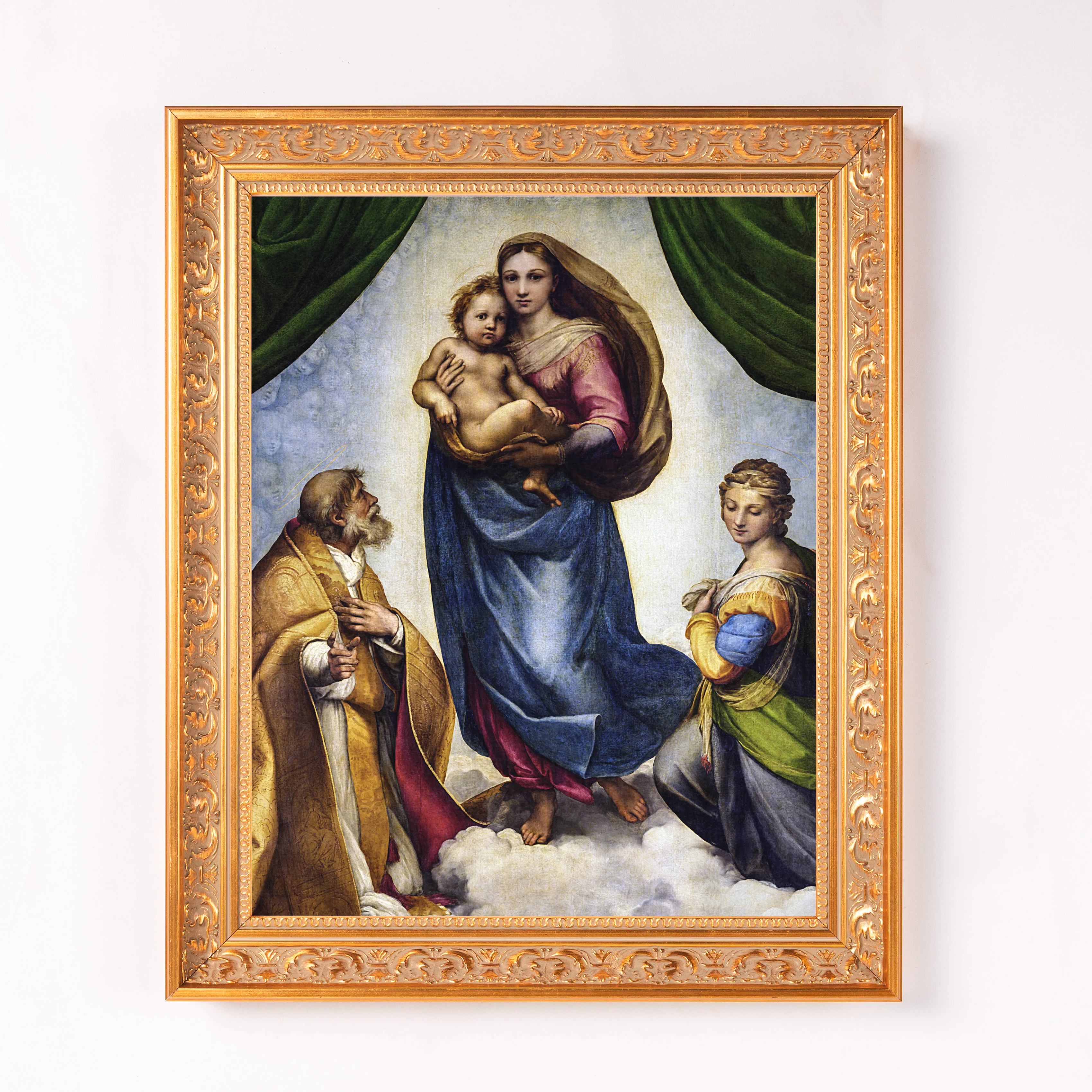 Sistine Madonna Framed Canvas - Sacred Classics Collection - Image 4