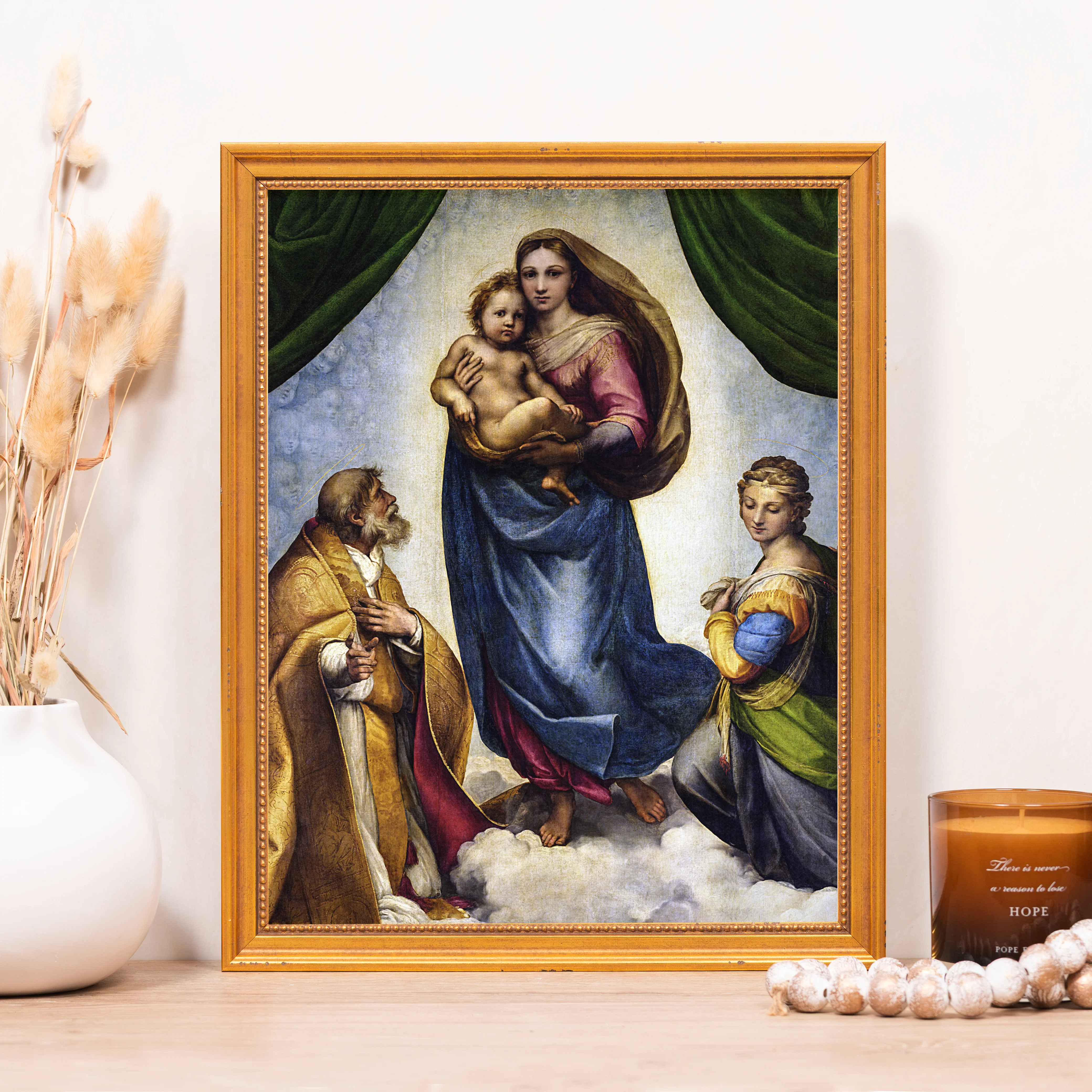 Sistine Madonna Framed Canvas - Sacred Classics Collection - Image 7