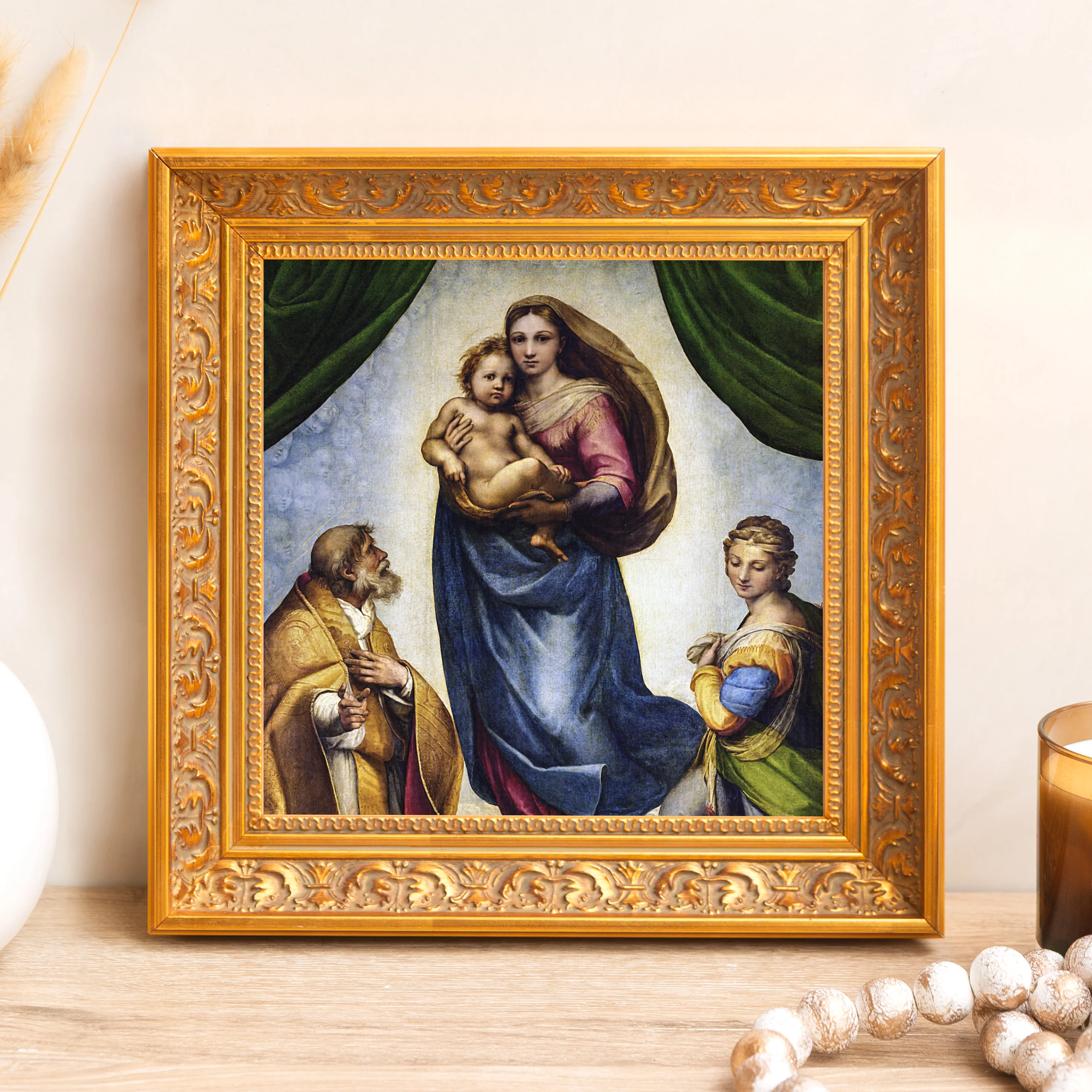Sistine Madonna Framed Canvas - Sacred Mini Collection