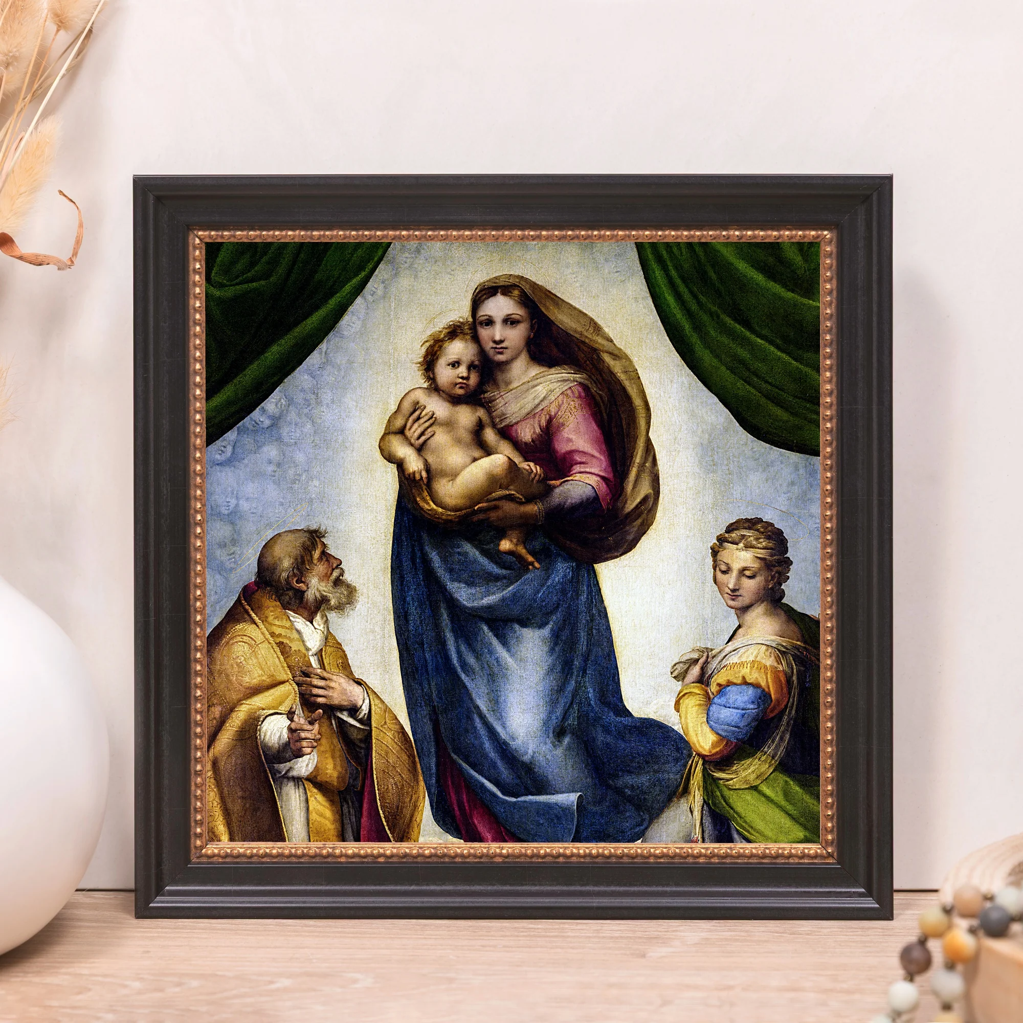 Sistine Madonna Framed Canvas - Sacred Mini Collection - Image 8