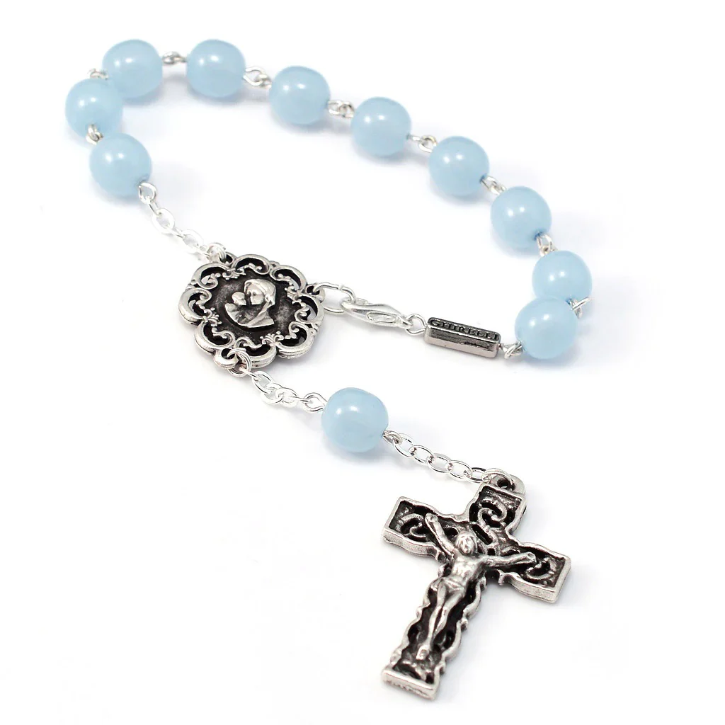 Sky Blue Motherly Embrace Decade Rosary - Image 2