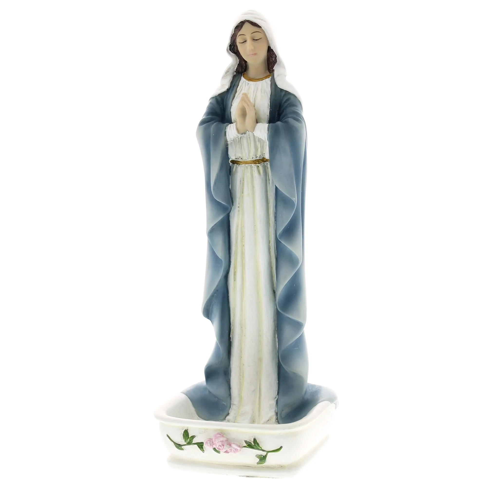 Small Madonna Statue Rosary Holder - Hand Painted - Image 3