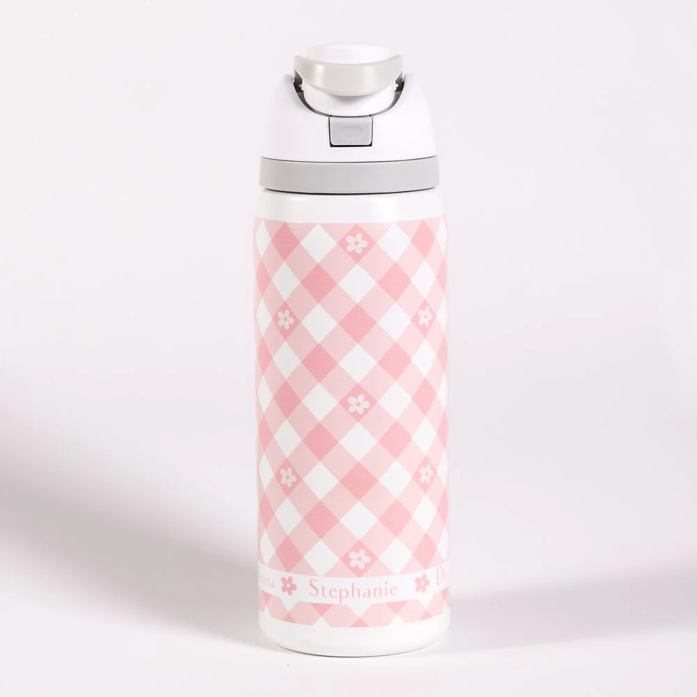 Small Things Gingham Love Water Bottle