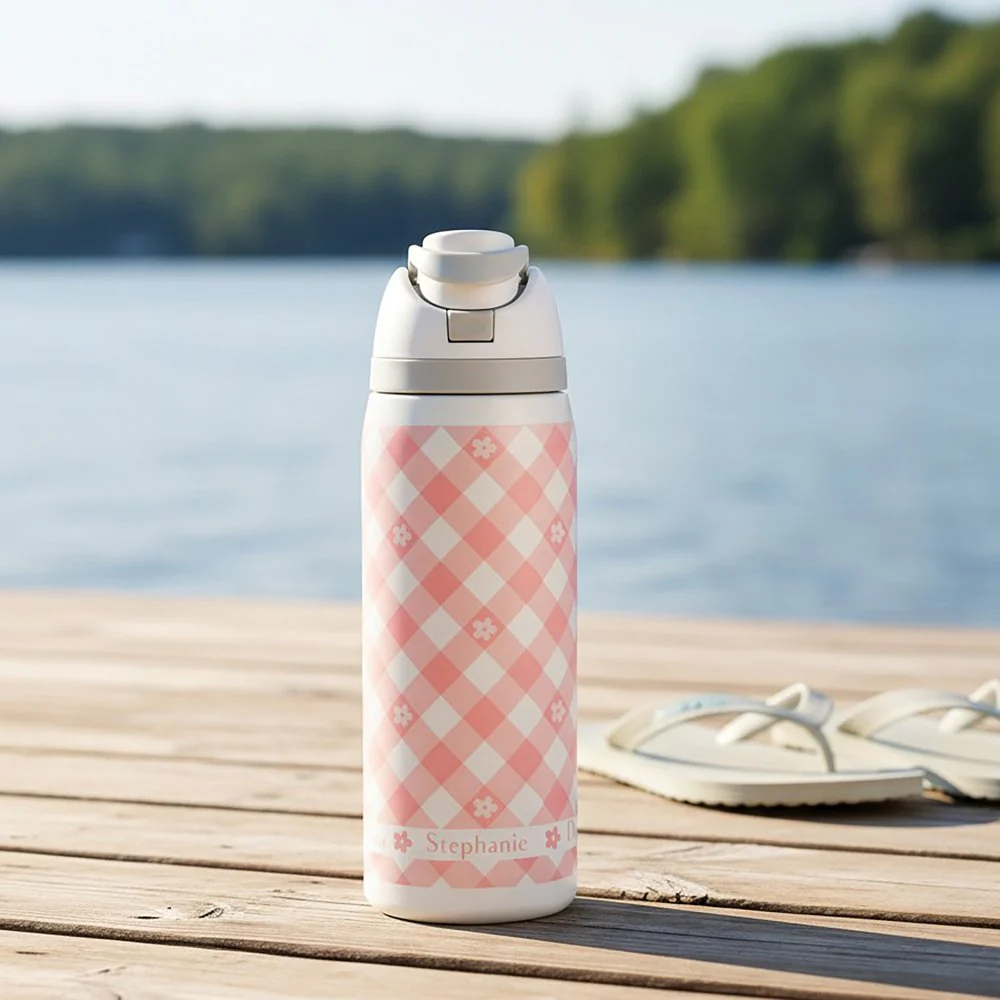Small Things Gingham Love Water Bottle - Image 4