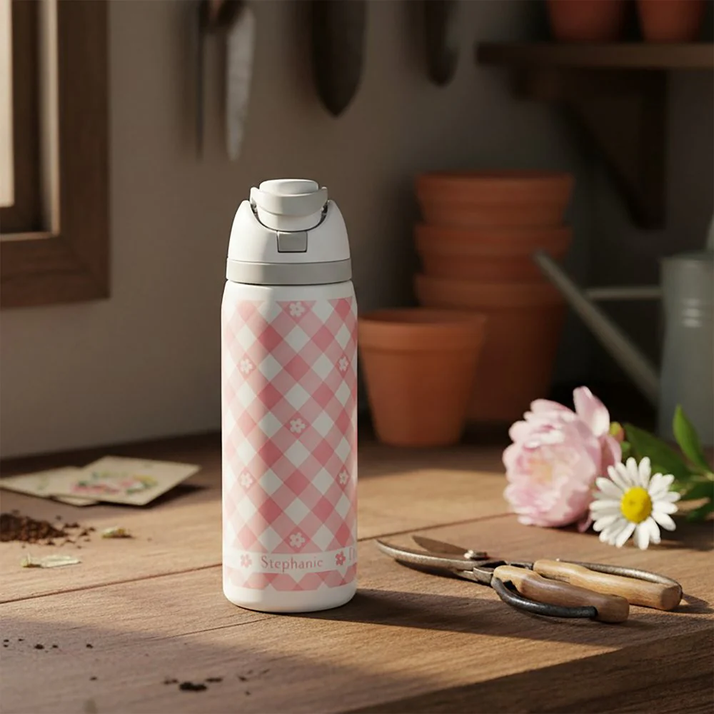 Small Things Gingham Love Water Bottle - Image 6