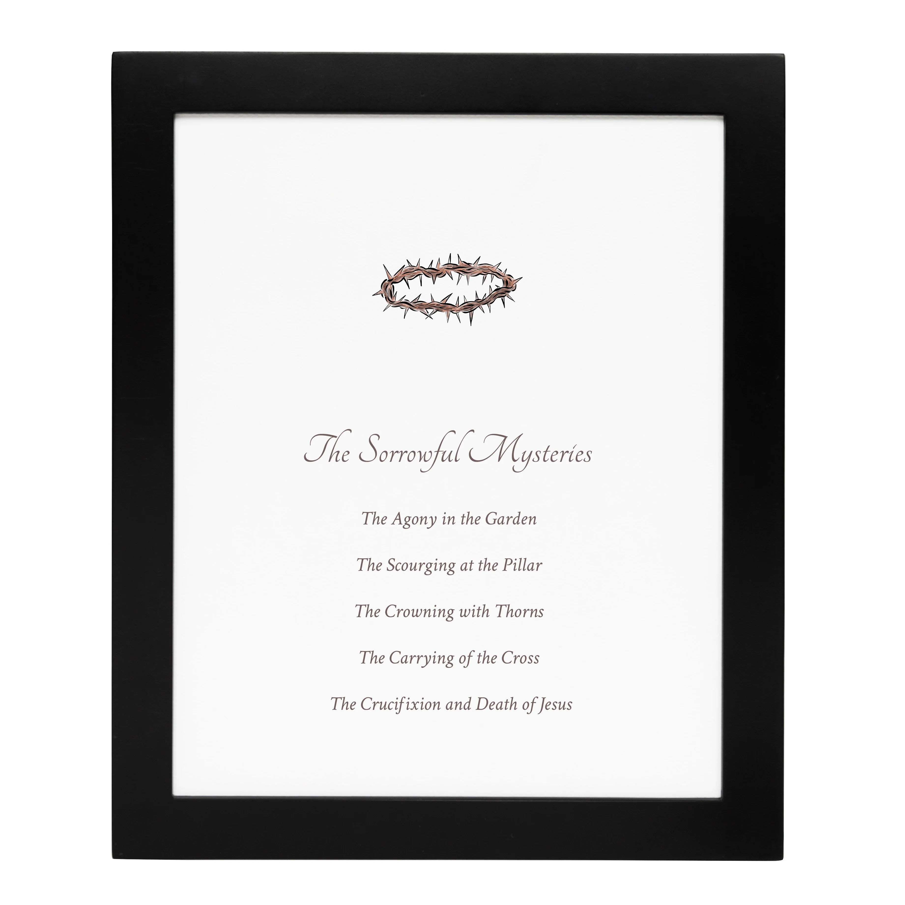 Sorrowful Mysteries Black Framed Print