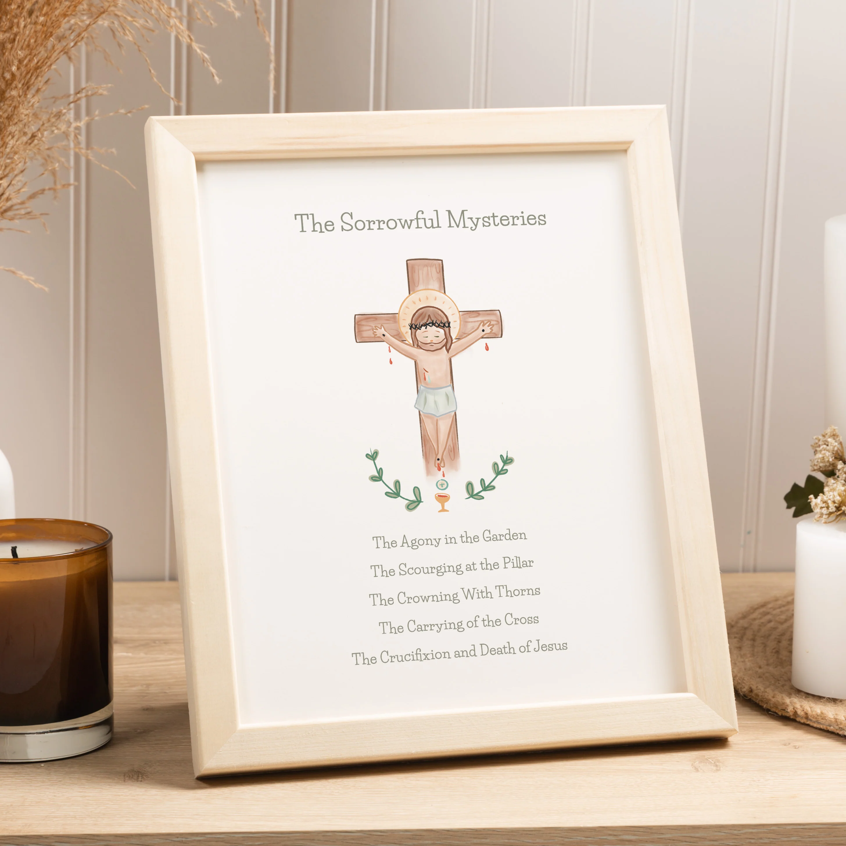 Sorrowful Mysteries for Kids Framed Print
