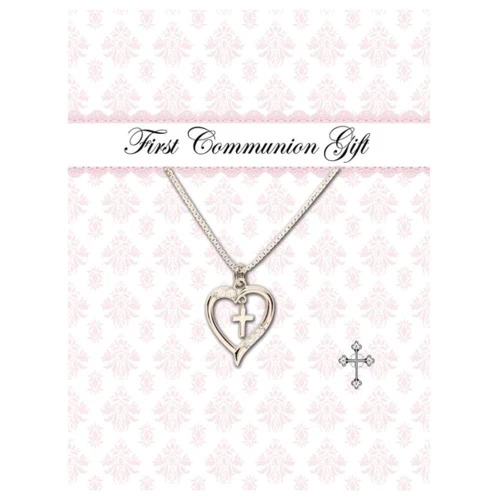 SS Heart Cross Necklace - Image 2