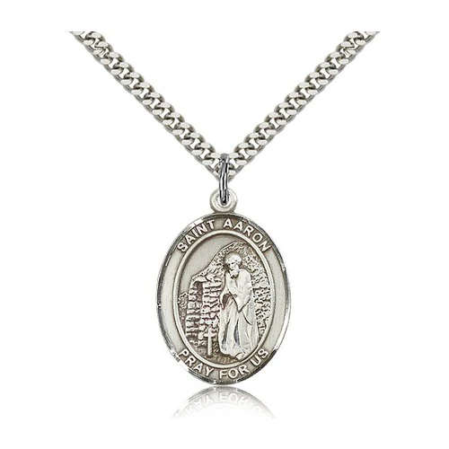 St. Aaron Pendant with Chain, Bliss, Sterling Silver
