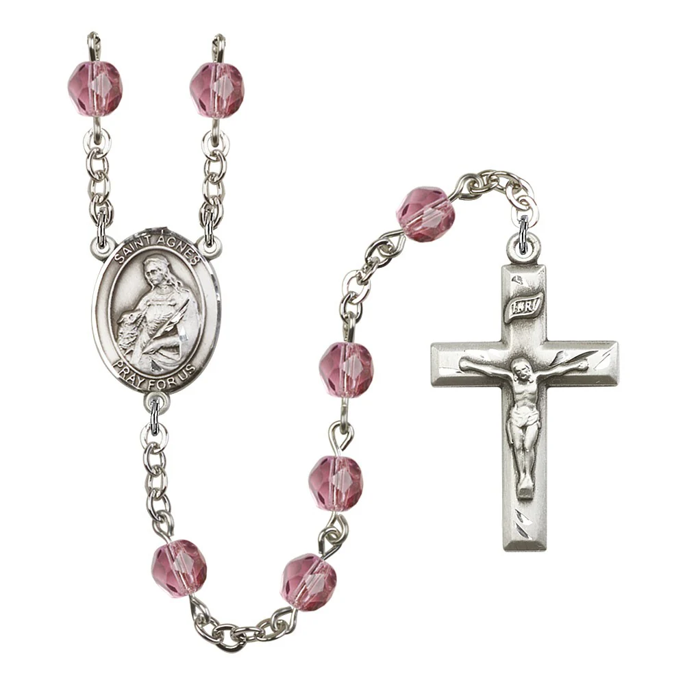 St. Agnes Of Rome Purple February Rosary 6mm