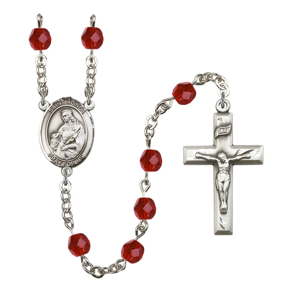 St. Agnes Of Rome Red July Rosary 6mm