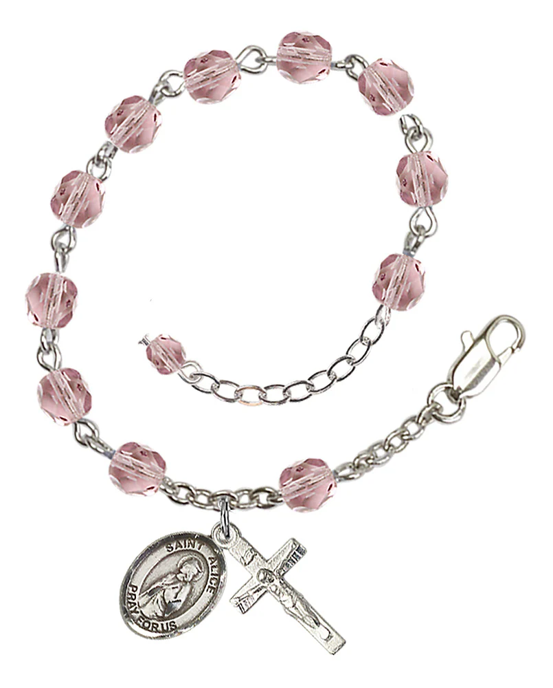 St. Alice 6mm light purple June Rosary Bracelet