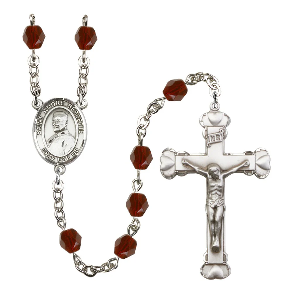 St. Andre Bessette Red January Rosary 6mm