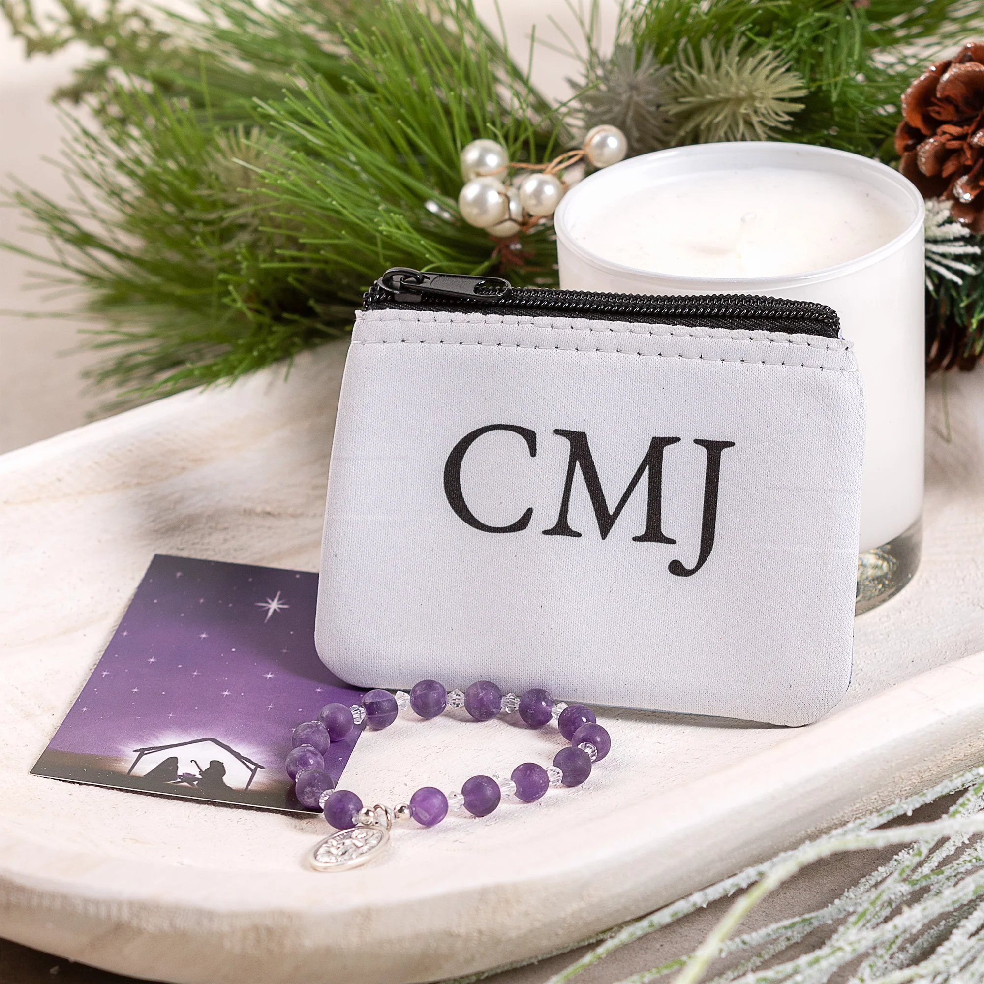 St. Andrew Christmas Novena Bracelet & Rosary Pouch Set - Image 4