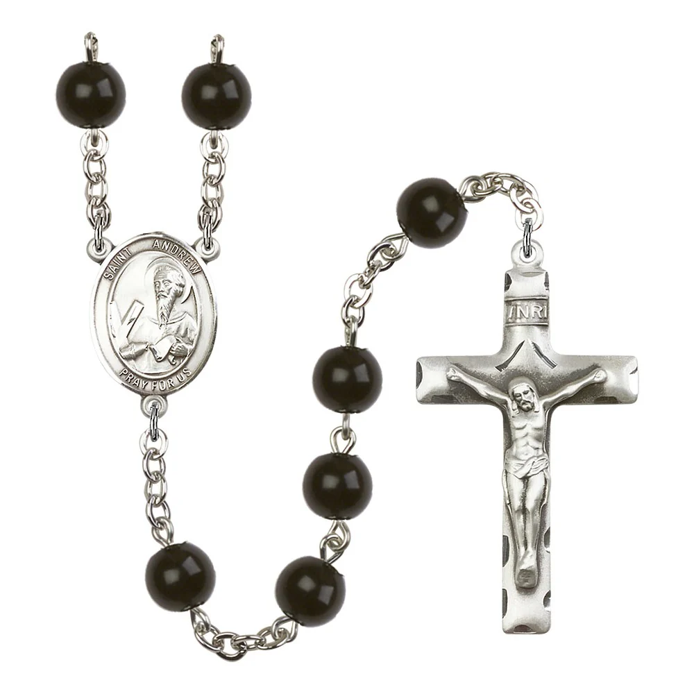 St. Andrew The Apostle 7mm Black Onyx Rosary