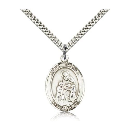 St. Angela Merici Pendant with Chain, Bliss, Sterling Silver