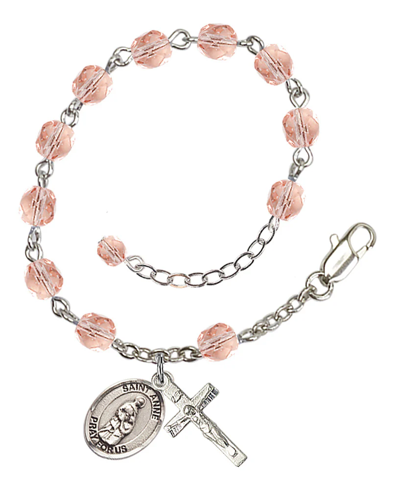 St. Anne Crystal Birthstone Rosary Bracelet - Multiple Birthstones - Image 10