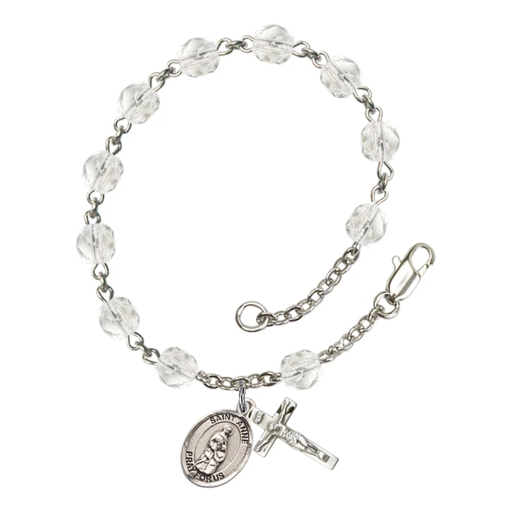 St. Anne Crystal Birthstone Rosary Bracelet - Multiple Birthstones - Image 4