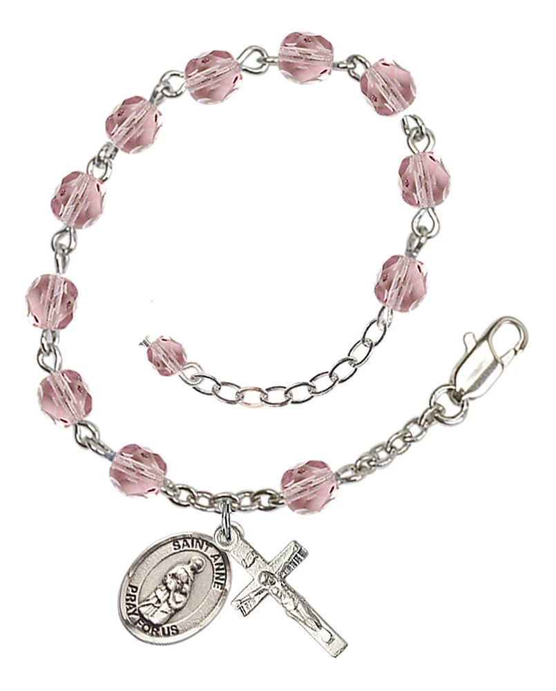 St. Anne Crystal Birthstone Rosary Bracelet - Multiple Birthstones - Image 6