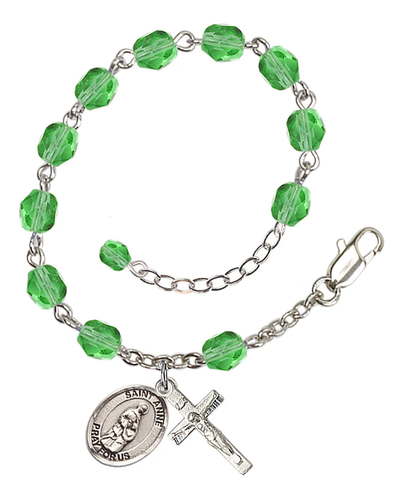 St. Anne Crystal Birthstone Rosary Bracelet - Multiple Birthstones - Image 8