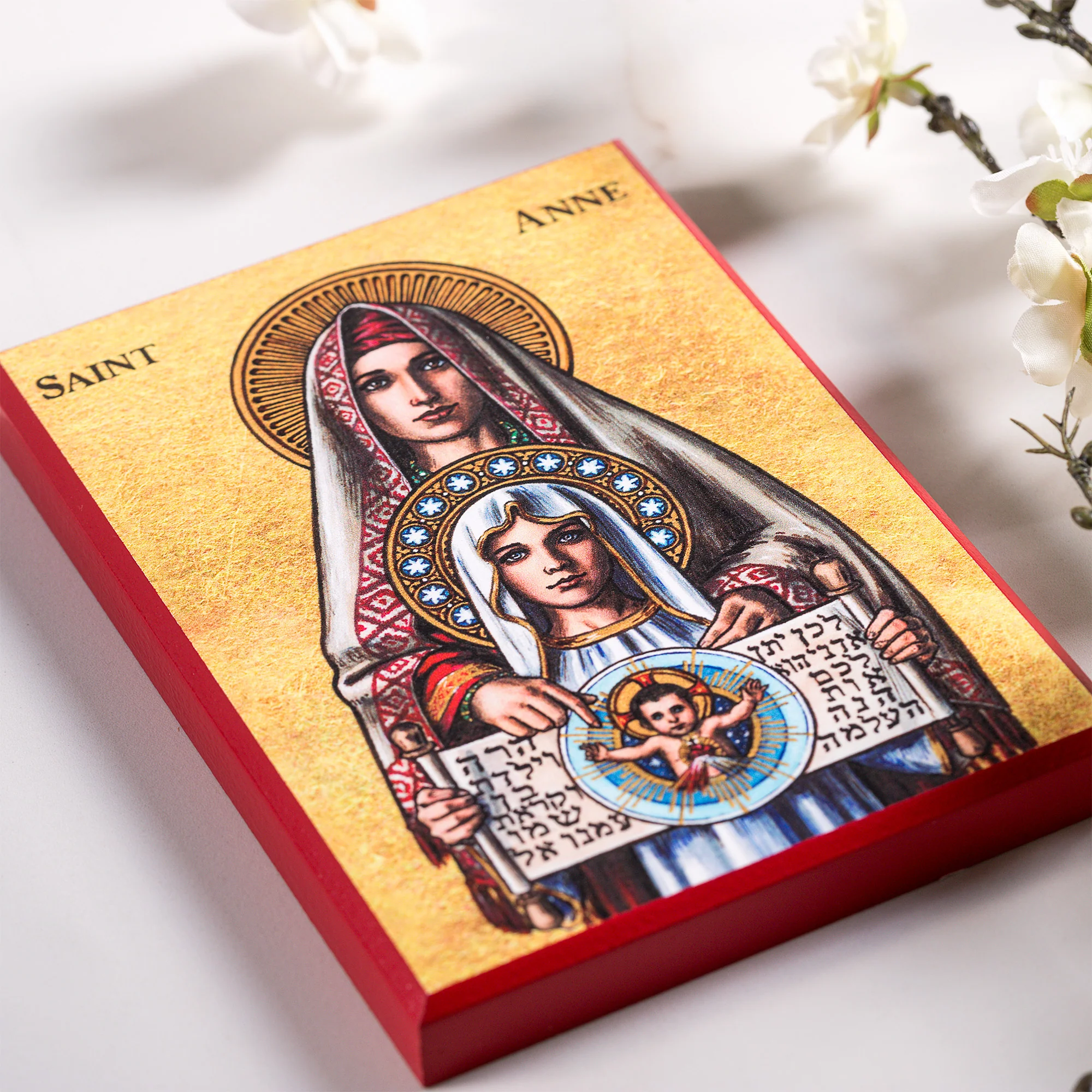 St. Anne Modern Icon Plaque - 5" x 7" - Image 3