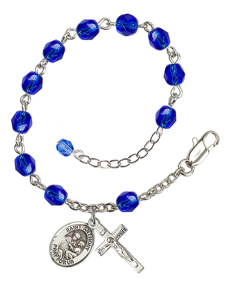 St. Anthony of Padua Crystal Birthstone Rosary Bracelet - Multiple Birthstones - Image 10