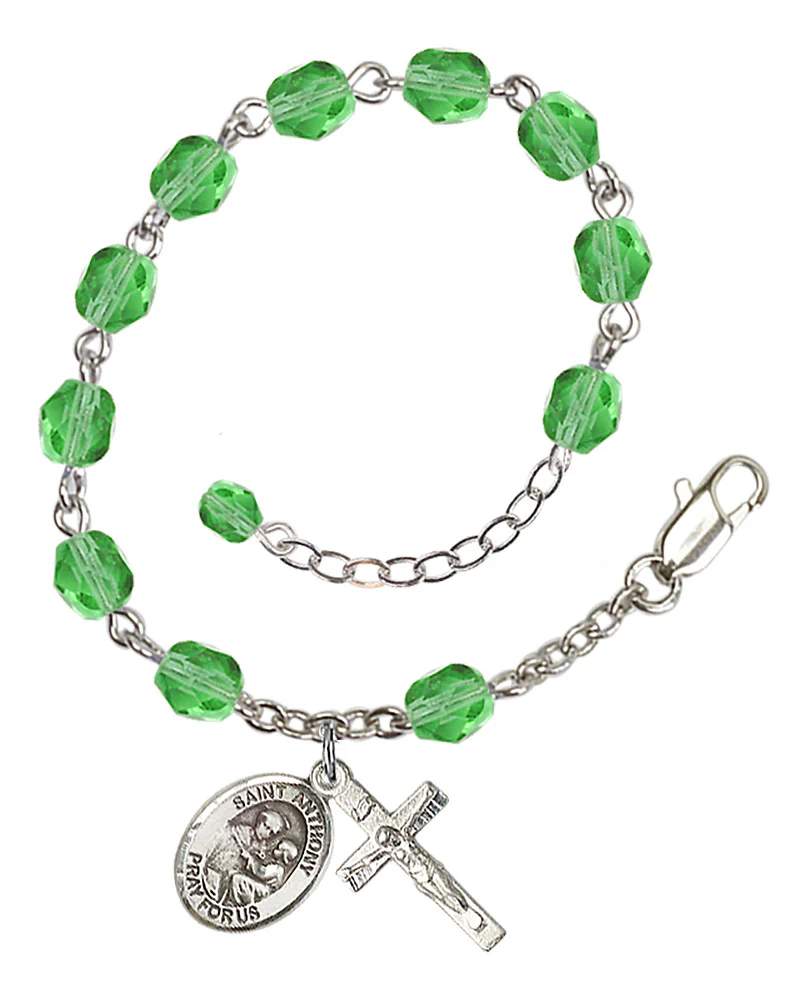 St. Anthony of Padua Crystal Birthstone Rosary Bracelet - Multiple Birthstones - Image 7