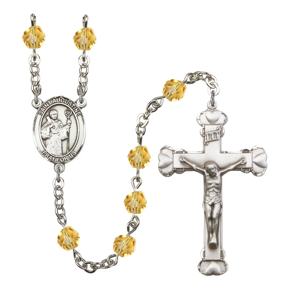 St. Augustine Yellow November Rosary 6mm