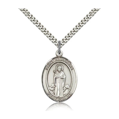 St. Barnabas Pendant with Chain, Bliss, Sterling Silver