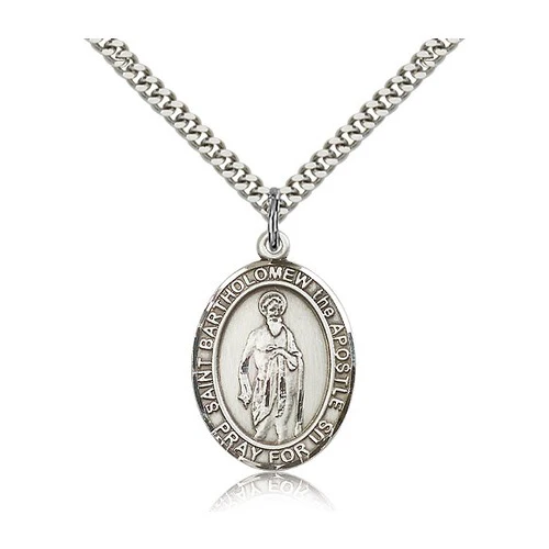 St. Bartholomew the Apostle Pendant with Chain, Bliss, Sterling Silver