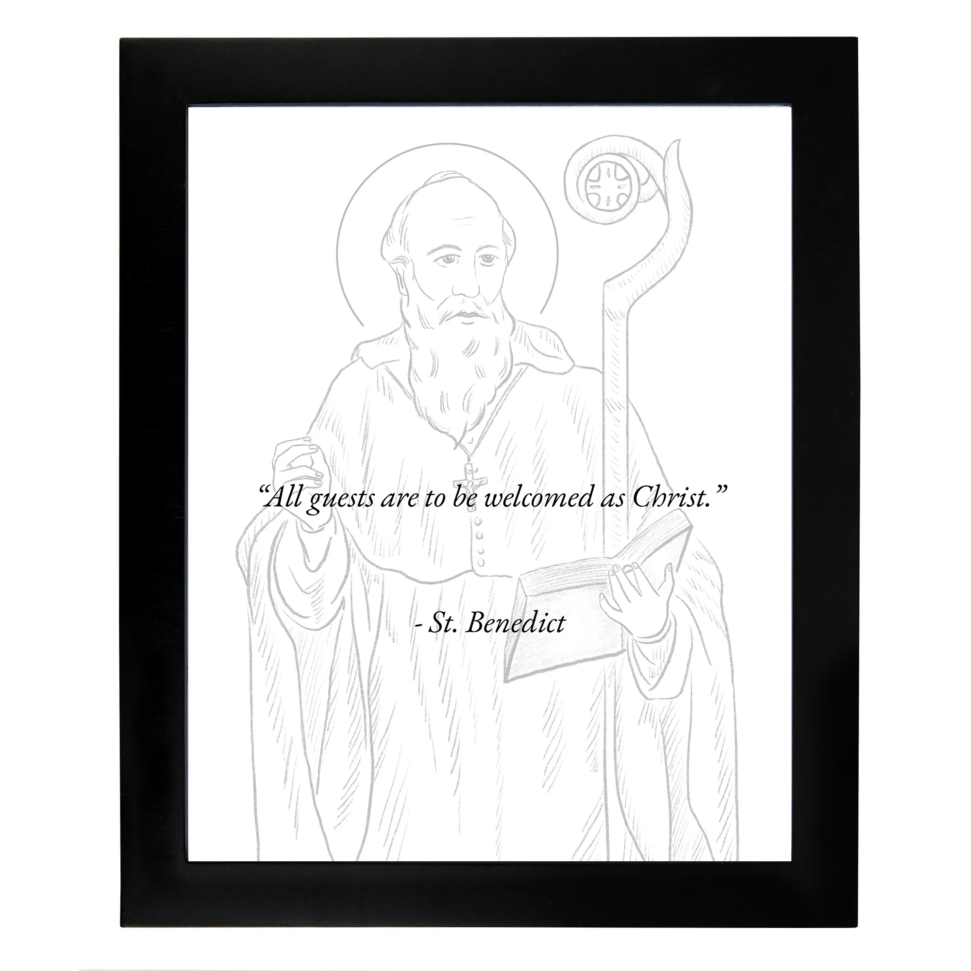 St. Benedict "All Guests Are To Be Welcomed As Christ" 8x10 Framed Print - Image 2