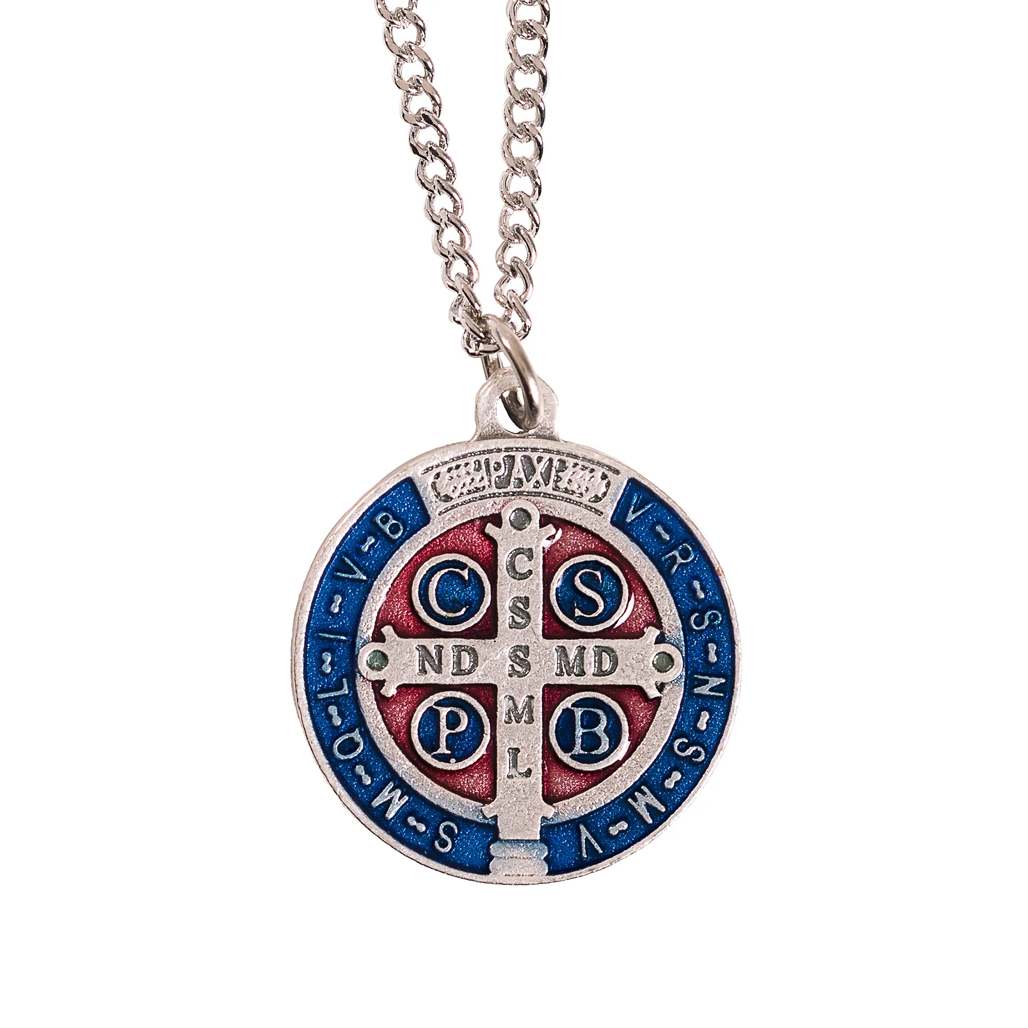St. Benedict Blue & Red Medal with Chain - Image 5
