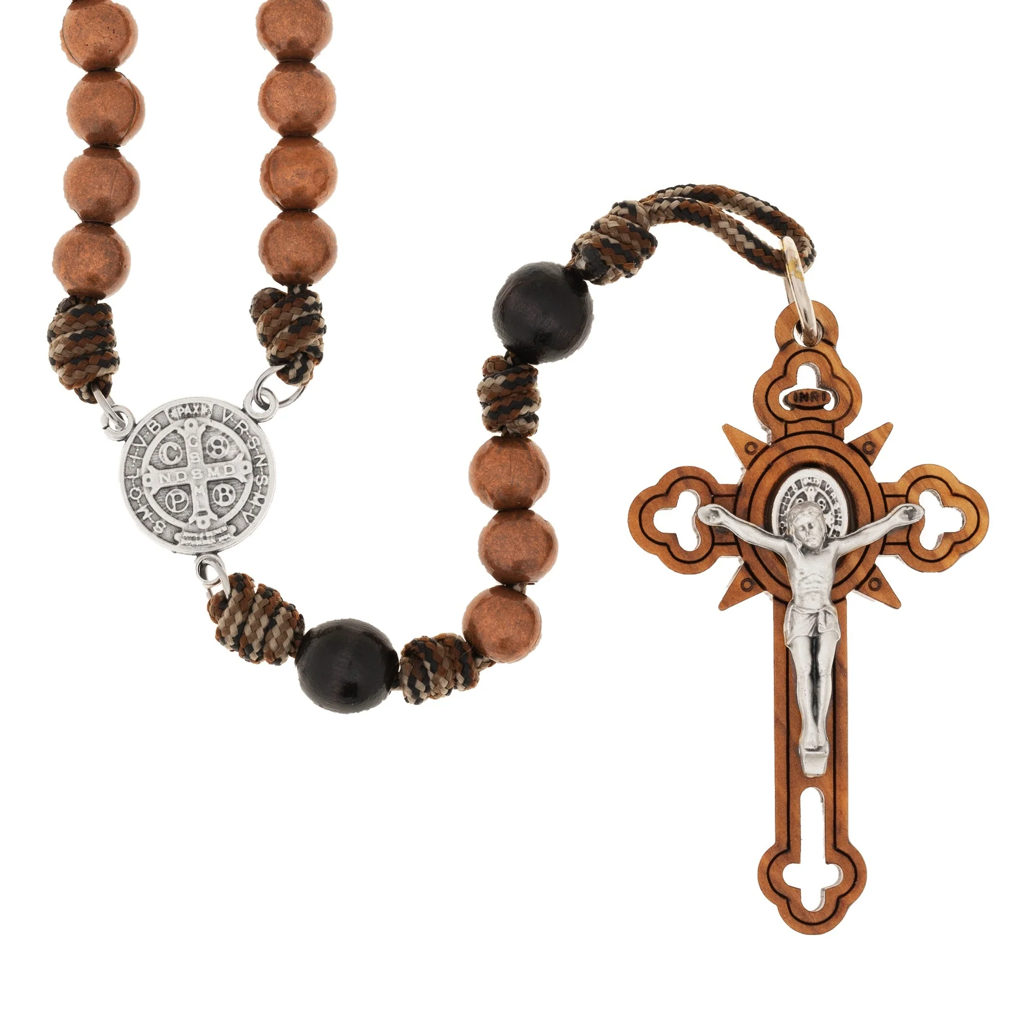 St. Benedict Brown Paracord Rosary - Image 2