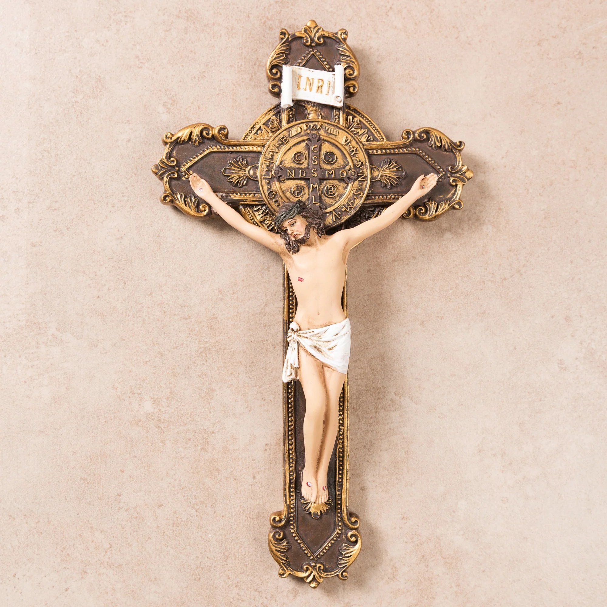 St. Benedict Wall Crucifix – 11" - Image 3